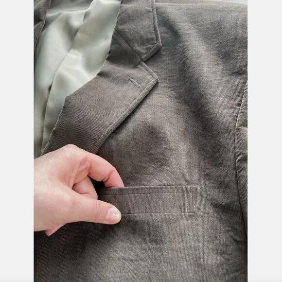 Calvin Klein Brown Corduroy Two Button Blazer Sport Coat - 54R - Picture 14 of 15